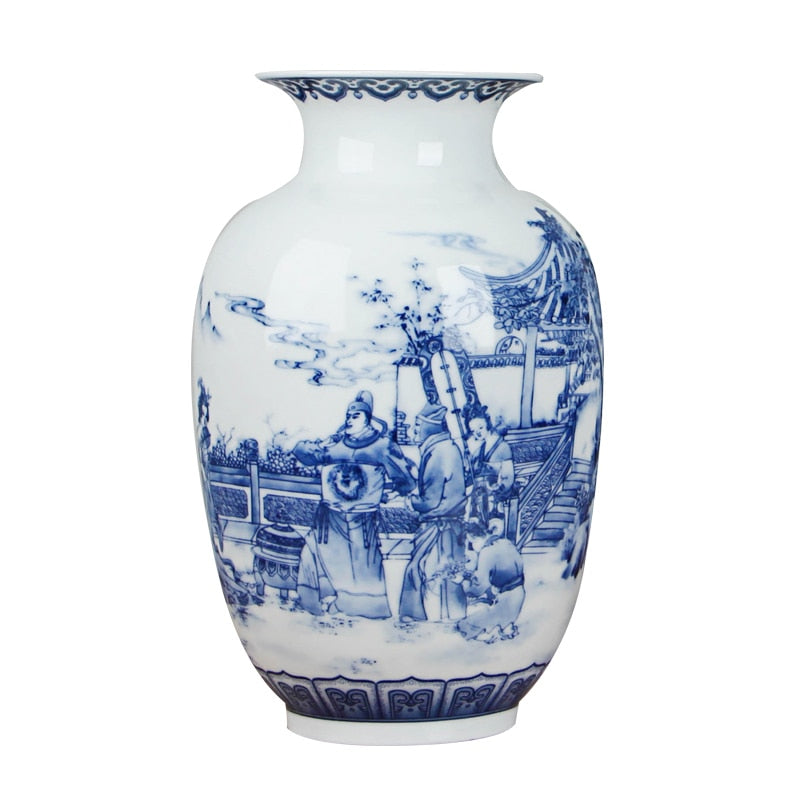 Blue And White Ceramic Handbag vase For Flower Decoration – Oracle beauty